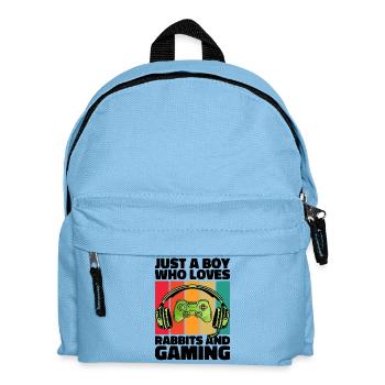 Gamer & Rabbits: Video Games & Leaping Adventure - Kids' Backpack - light blue - Front