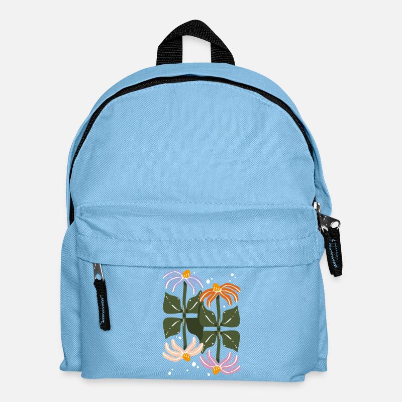 Vierblüten-Illustration - Kinder Rucksack - Hellblau