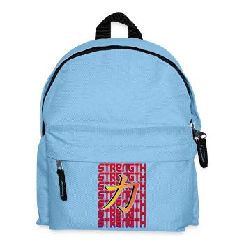 Strength Japanese Kanji - Kids' Backpack - light blue - Front