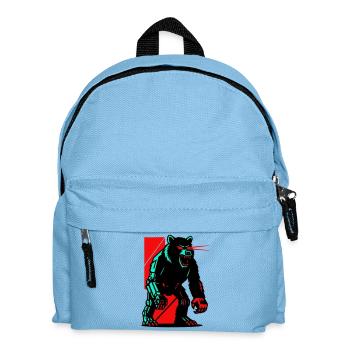 Mecha Techno Bär - Kinder Rucksack - Hellblau - Vorne