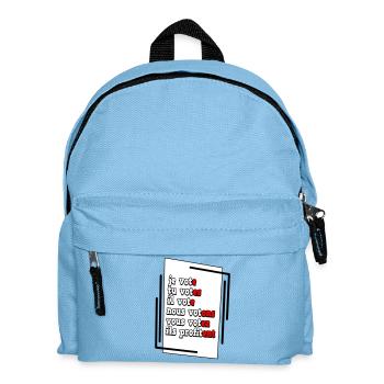 Humorous Electoral Commitment Poster - Kids' Backpack - light blue - Front