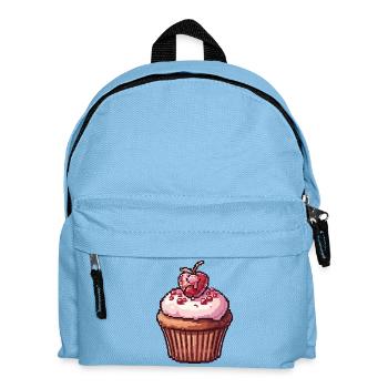 Retro Pixel Cupcake - Kinder Rucksack - Hellblau - Vorne