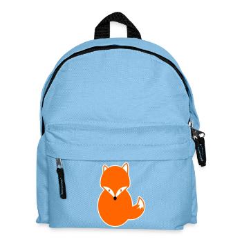 Renard aux cheveux roux - Renard de conception de bande dessinée Kawaii drôle - Sac à dos Enfant - bleu clair - Devant
