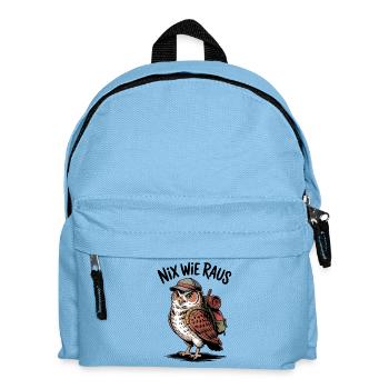 WanderEule Backpack-Abenteuer - Kinder Rucksack - Hellblau - Vorne