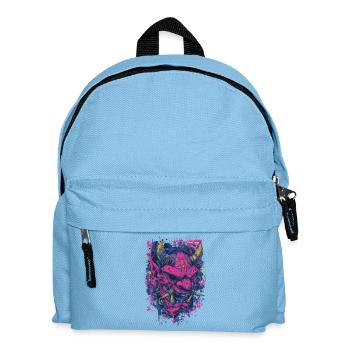 Dämonenmaske Skull – Dark Art Street Motiv - Kinder Rucksack - Hellblau - Vorne