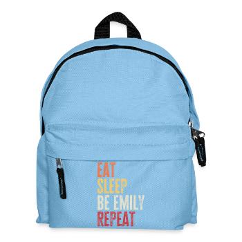 Eat Sleep Be Emily Repeat Retro Name - Kids' Backpack - light blue - Front