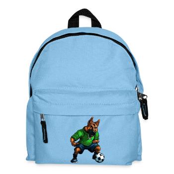 Schäferhund Fussballer - Kinder Rucksack - Hellblau - Vorne