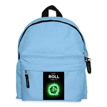 Just Roll With It Retro D20 Green Dice - Kids' Backpack - light blue - Front