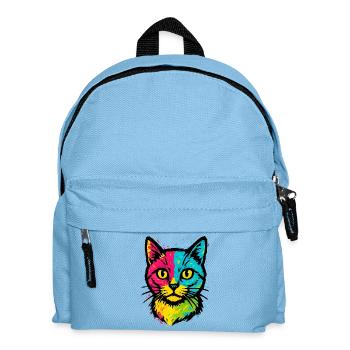 Chat Pop Art - Wildstyle Splatter Graffiti Streetw - Sac à dos Enfant - bleu clair - Devant
