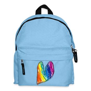 Rainbow Heart Wax Crayon - Kids' Backpack - light blue - Front