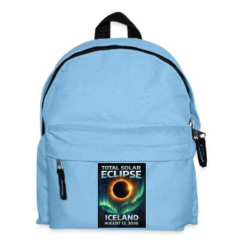 Total Solar Eclipse Iceland 2026 Reykjavik - Kids' Backpack - light blue - Front