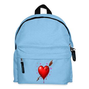 Heart Pierced by Arrow – Minimal Love Design - Kids' Backpack - light blue - Front