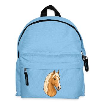 Light chestnut Haflinger horse portrait - Kids' Backpack - light blue - Front