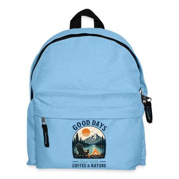 Illustration du café Good Days et de la nature - Sac à dos Enfant - bleu clair - Devant