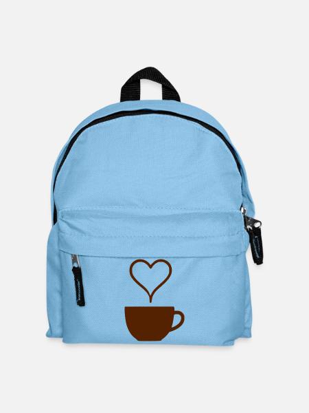 Kaffee Herz Geschenk Kaffeetrinker - Kinder Rucksack - Hellblau