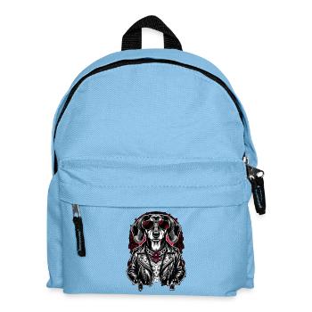 Style de tatouage Rock Dachshund – Streetwear audacieux - Sac à dos Enfant - bleu clair - Devant