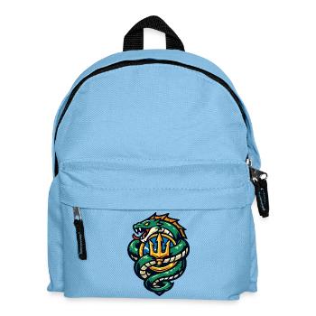 Dragon with Trident Emblem - Kids' Backpack - light blue - Front