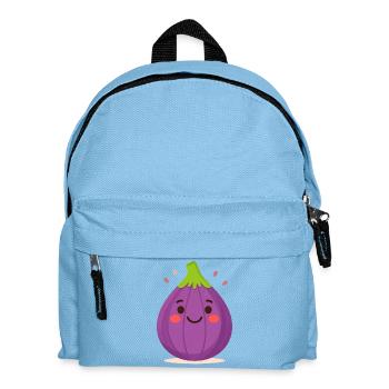 Purple Kawaii Fig – Sweet Fruit Illustration Art - Kids' Backpack - light blue - Front