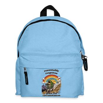 Frog in shopping cart under rainbow - Kids' Backpack - light blue - Front