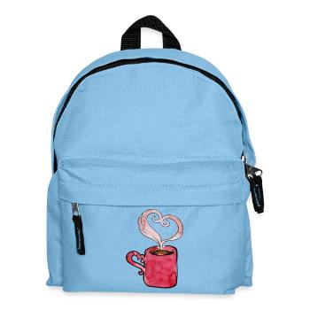 Rosa Herz-Dampfbecher - Kinder Rucksack - Hellblau - Vorne