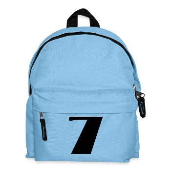7. 7 YEARS. 7th ANNIVERSARY. BIRTHDAY 7 YEARS. 7 - Kids' Backpack - light blue - Front