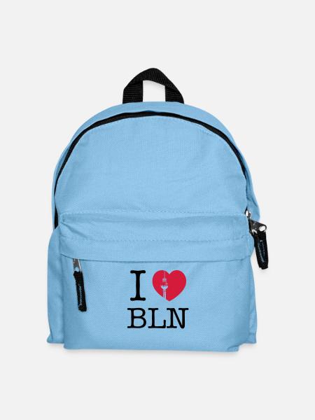 I HEART BERLIN - I LOVE BERLIN - FERNSEHTURM - TV - Kinder Rucksack - Hellblau