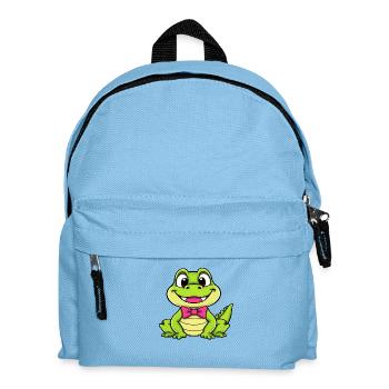 Charming Cartoon crocodile with Pink Bowtie - Kids' Backpack - light blue - Front