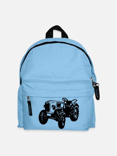 Traktor , Trecker , Landmaschine Traktoren , (25) - Kinder Rucksack - Hellblau