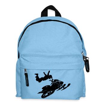 Snowmobil, Snowboarder, Snowboarden - Kinder Rucksack - Hellblau - Vorne