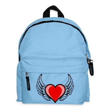 Herz mit Fluegel - Kinder Rucksack - Hellblau - Vorne