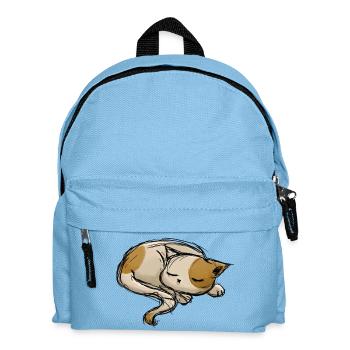 Sleeping cat stroke drawing - Kids' Backpack - light blue - Front