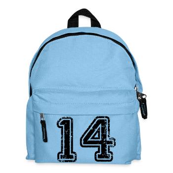 14 - Nummer - Kinder Rucksack - Hellblau - Vorne