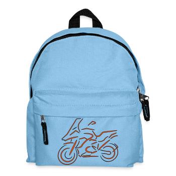 Motorrad Fahrer, Bike, Biker, 1200 - Kinder Rucksack - Hellblau - Vorne