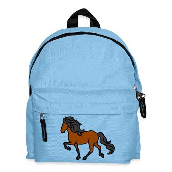 Icelandic horse, browner, lighter - Kids' Backpack - light blue - Front