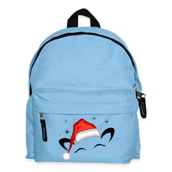 Cat Santa Hat Shining Stars - Kids' Backpack - light blue - Front