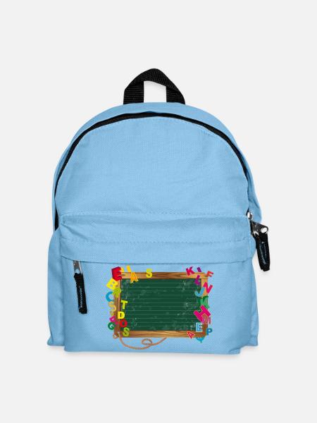 Grüne Schultafel - Kinder Rucksack - Hellblau