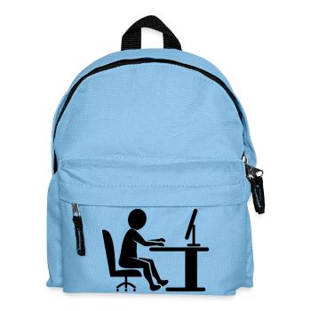 Icon desk work / black and white - Kids' Backpack - light blue - Front