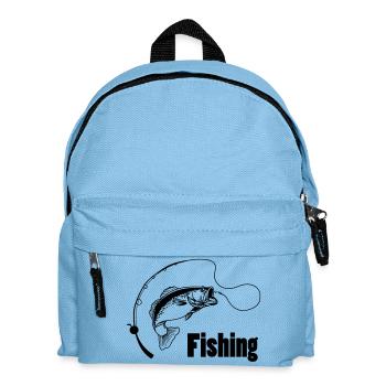 Angelrute mit Haken und Fisch - Kinder Rucksack - Hellblau - Vorne