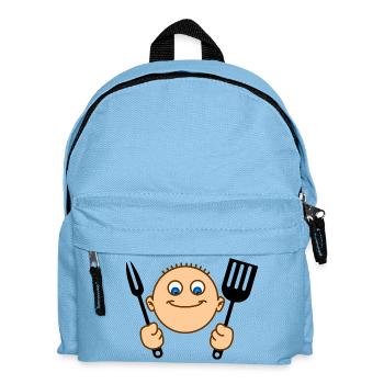 Fröhliche Hilfe in der Küche oder BBQ - Kinder Rucksack - Hellblau - Vorne