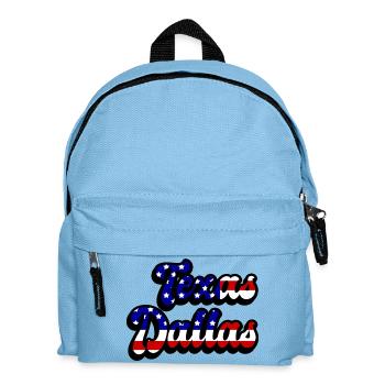 Dallas Texas USA Flaggen Design - Kinder Rucksack - Hellblau - Vorne