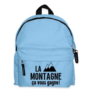 ski, skieur, fan de ski - Sac à dos Enfant - bleu clair - Devant