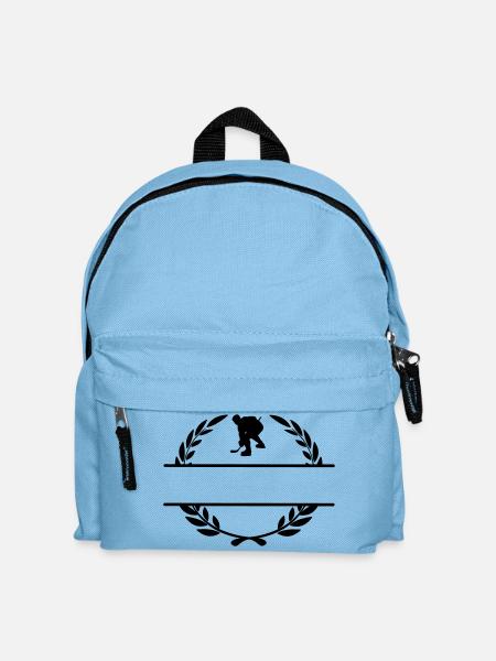 Eishockeyspieler im Lorbeerkranz - Kinder Rucksack - Hellblau