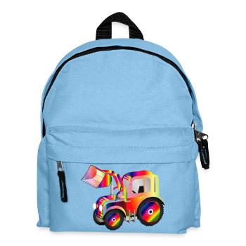 Chargeur frontal de tracteur aux couleurs vives de l’arc-en-ciel - Sac à dos Enfant - bleu clair - Devant