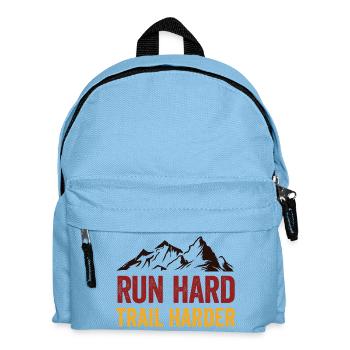 Run Hard. Trail Harder. - Kids' Backpack - light blue - Front