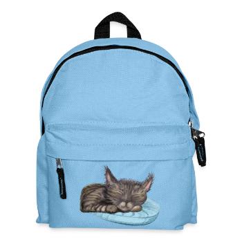 Schlafende Katze - Kinder Rucksack - Hellblau - Vorne