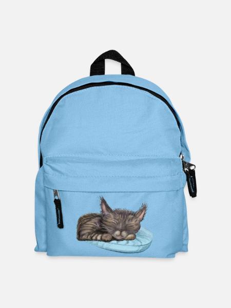 Schlafende Katze - Kinder Rucksack - Hellblau