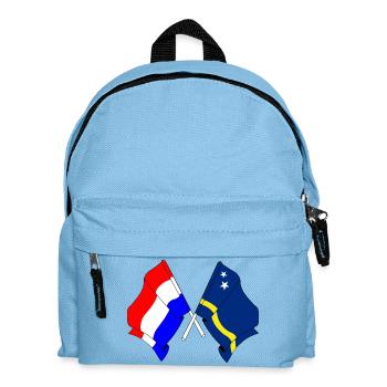 Flagge der Niederlande und Flagge von Curaçao - Kinder Rucksack - Hellblau - Vorne