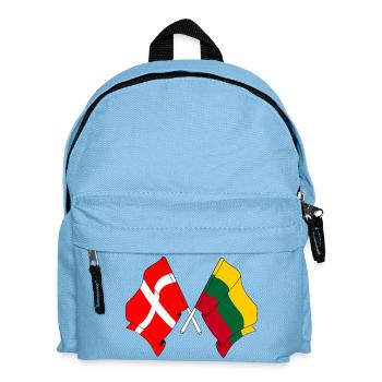 Flagge Dänemark, Flagge Litauen - Kinder Rucksack - Hellblau - Vorne