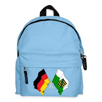 Flagge Deutschland, Sachsen - Kinder Rucksack - Hellblau - Vorne