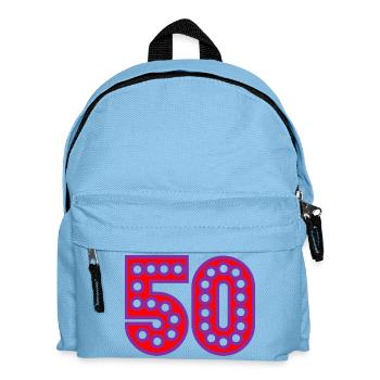 50. 50 ANS. 50e ANNIVERSAIRE. ANNIVERSAIRE 50 ANS. - Sac à dos Enfant - bleu clair - Devant